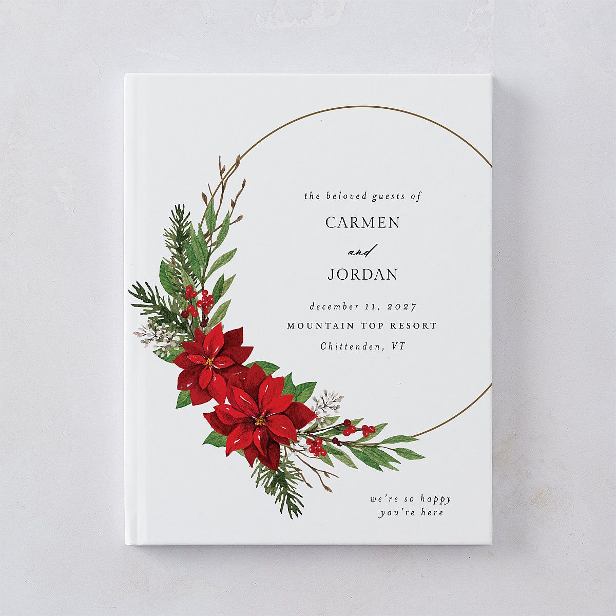 Christmas Poinsettia Guest Books Ruby