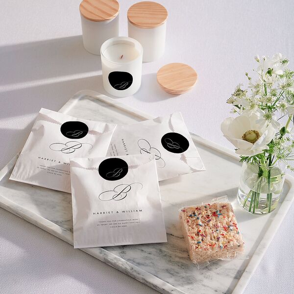 Polished Frame Favor Bags White Licorice Wax-Lined Food Safe Paper