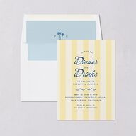Cabana Stripes Rehearsal Dinner Invitations Lemon Signature Blank Standard