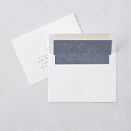 Floral Adornment Wedding Invitations Dusty Blue Signature Blank No Standard