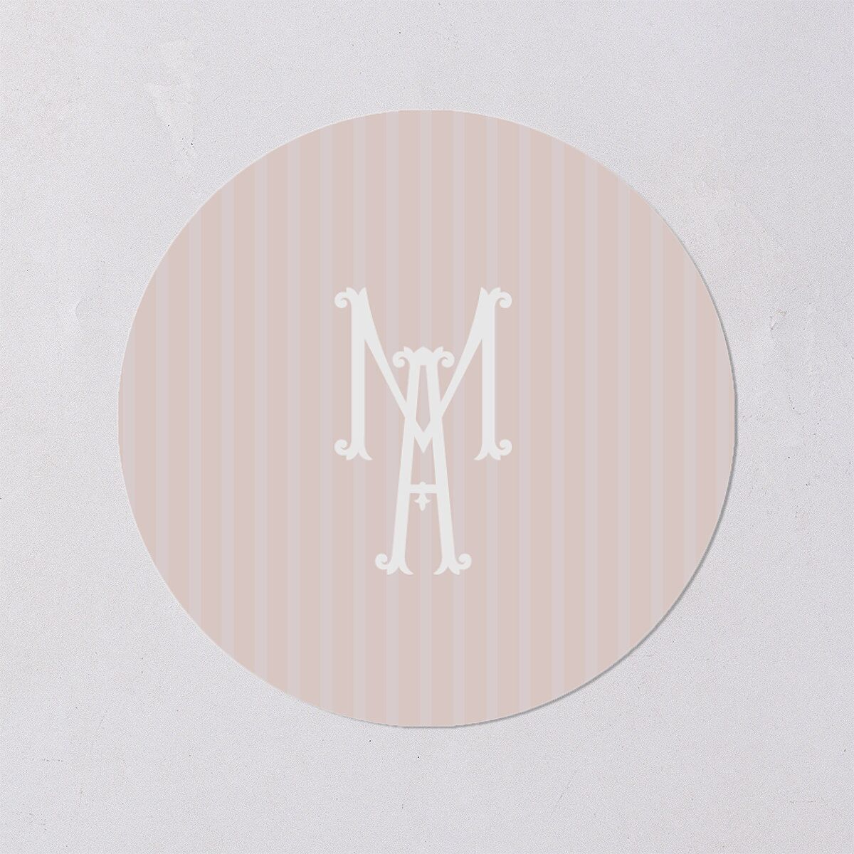 Elegant Floral Regency Wedding Stickers Pink Cotton Circle