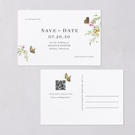 Rustic Butterfly Garden Save the Date Postcards Pure White