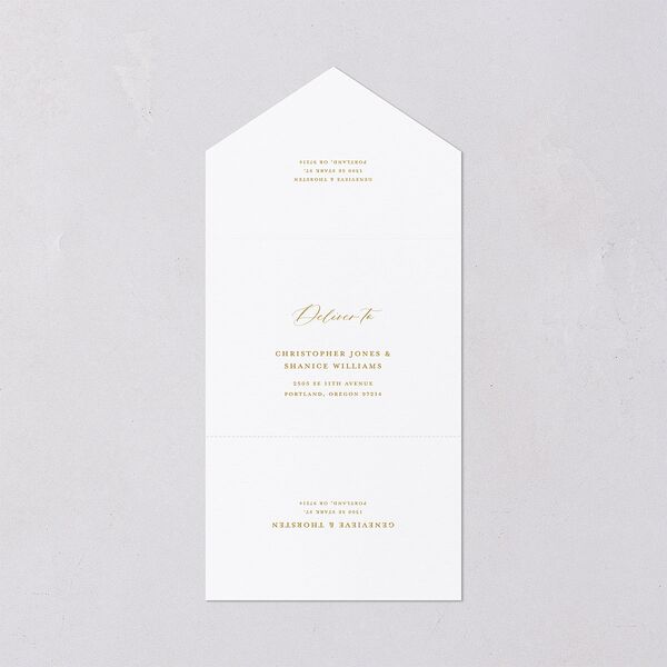 Dark Vintage Fantasy All-in-One Wedding Invitations Dark Emerald Signature Light Both Recipient and Return Addresses No