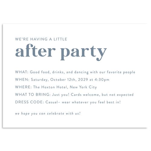 Photo Elopement Wedding Enclosure Cards Dusty Blue Signature Standard