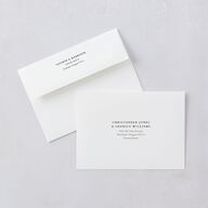 Elegant Editorial Page Save The Date Card Envelopes Champagne White Both Recipient and Return Addresses Signature Standard