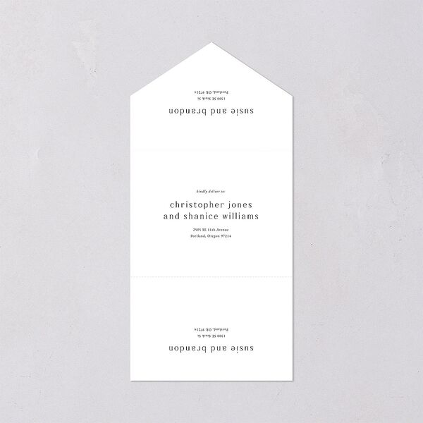 Wild Poppies All-in-One Wedding Invitations Pure White Signature Light Both Recipient and Return Addresses No
