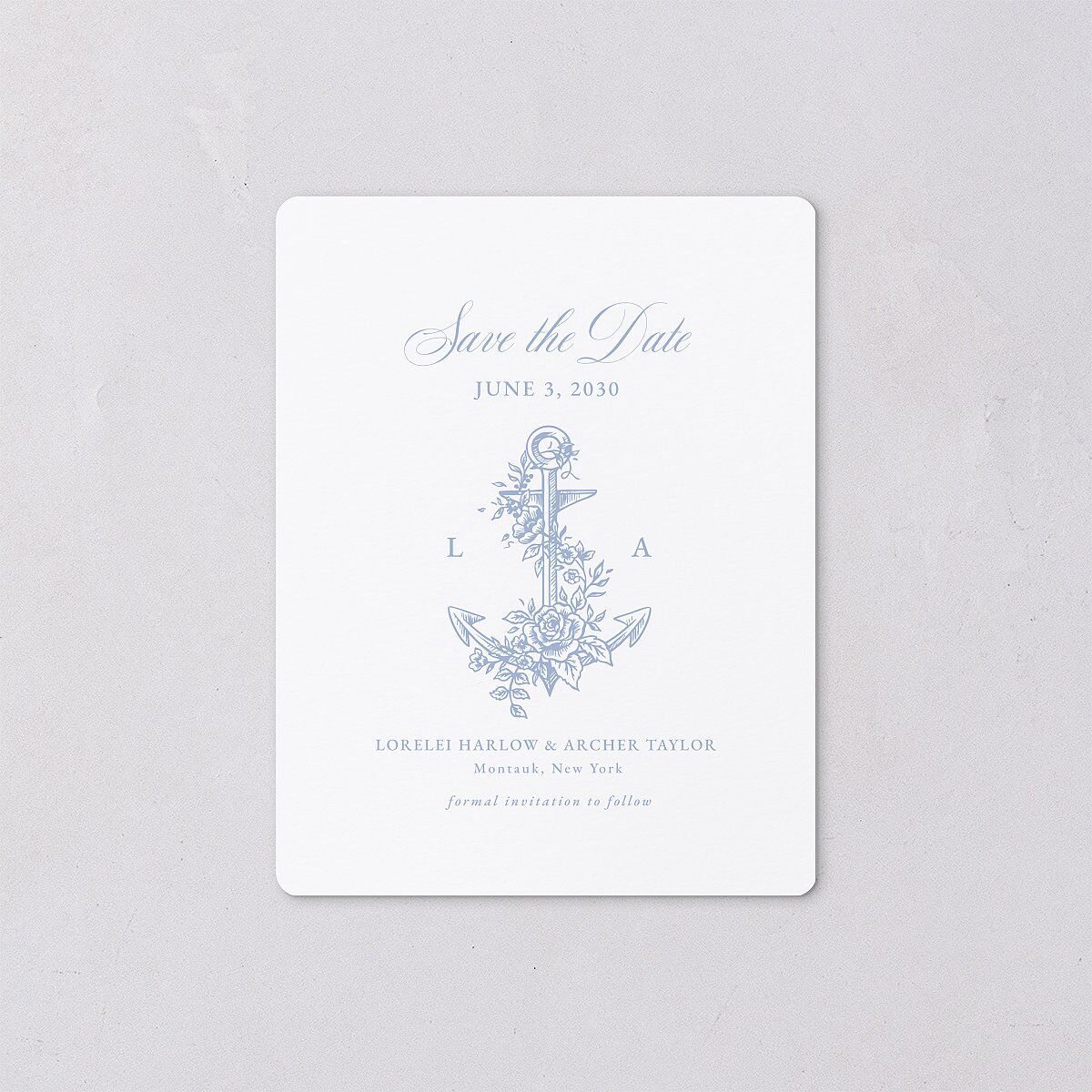 Coastal Oysters and Anchors Save The Date Magnets Sea Blue Magnet Paper
