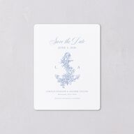 Coastal Oysters and Anchors Save The Date Magnets Sea Blue Magnet Paper