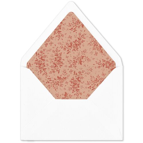 Antique Garden Lace Floral Euro Envelope Liners Terracotta Luxe