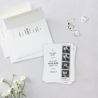 Hand Drawn Photo Strip Save The Date Magnets Pure White Magnet Paper