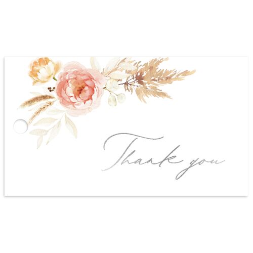 Rustic Bouquet Favor Gift Tags Silver Pink Cotton Signature