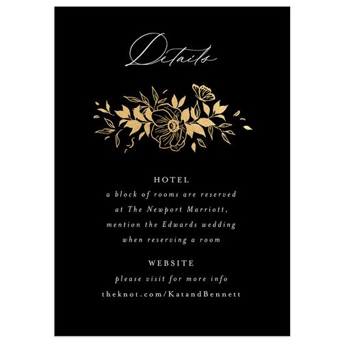 Baroque Garden Wedding Enclosure Cards Gold Licorice Signature Standard