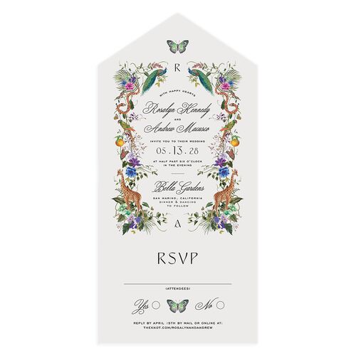 Wild About You All-in-One Wedding Invitations Tiffany Signature Light Both Recipient and Return Addresses No