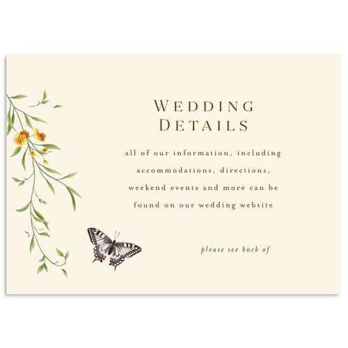 Rustic Butterflies Wedding Event Detail Cards Walnut Signature Standard