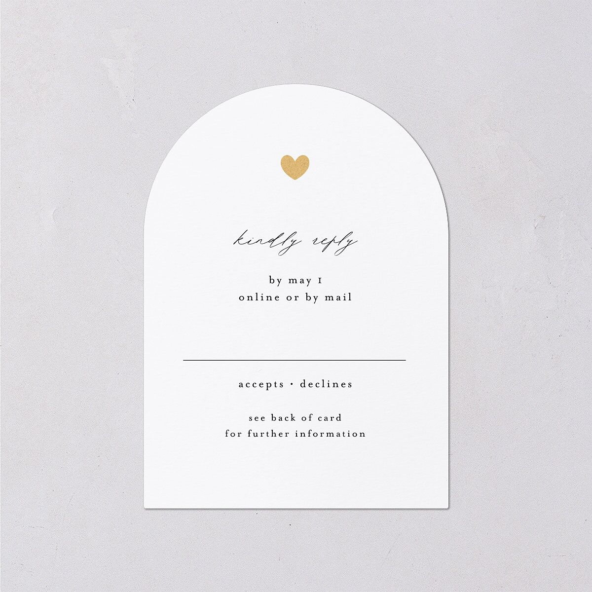 Dainty Heart Wedding Response Cards — view 1