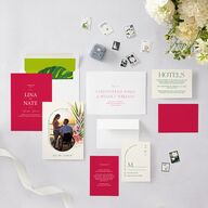 Hawaiian Tropical Orchid Oval Save The Date Cards Crimson Signature smooth Blank No Standard