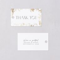 Metallic Edge Favor Gift Tags Gold Pure White Signature