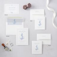 Coastal Oysters and Anchors Save the Date Postcards Sea Blue