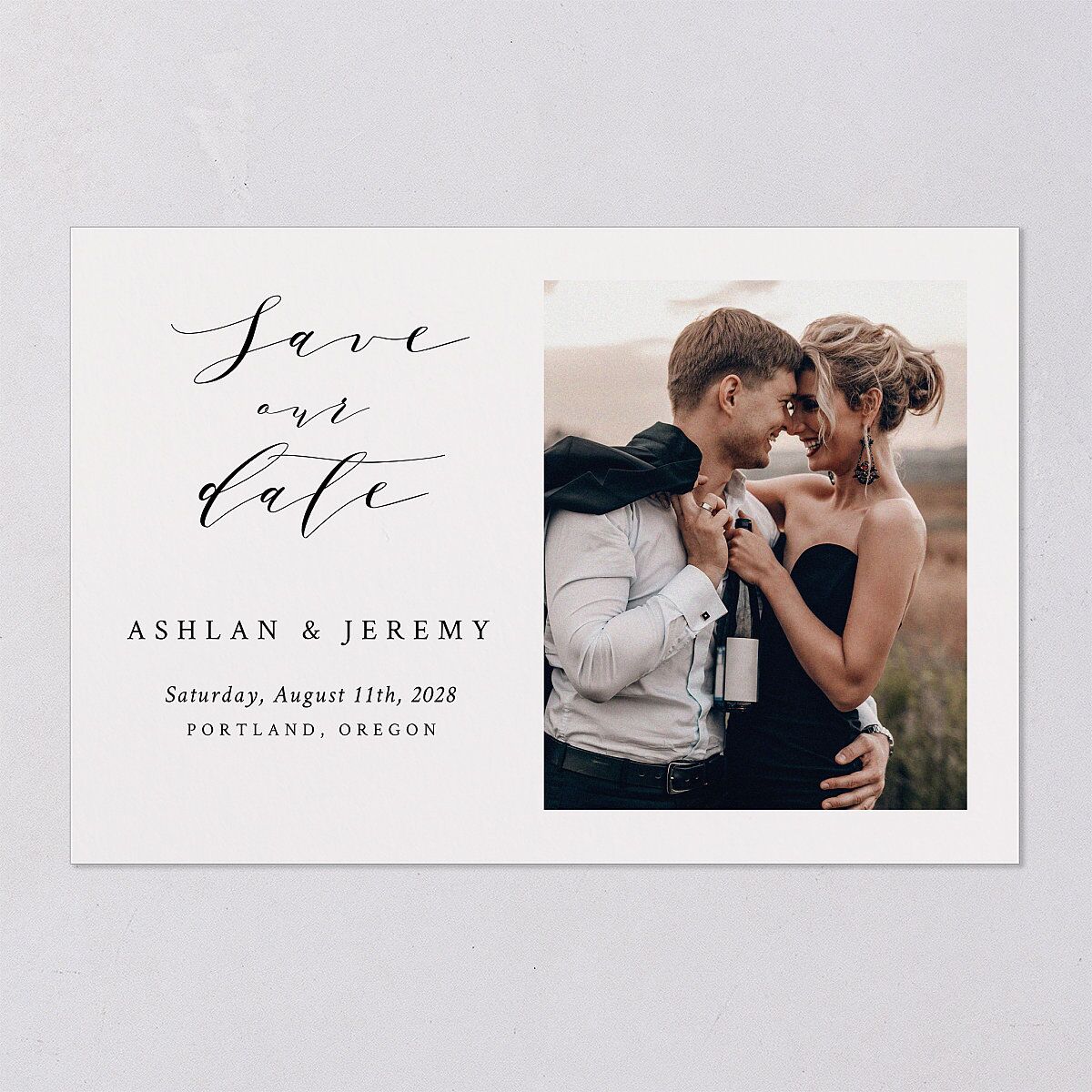 Simply Elegant Save The Date Postcards — view 4