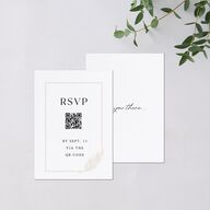 Classic Palm Trees Foil QR Code RSVP Cards Pure White Signature
