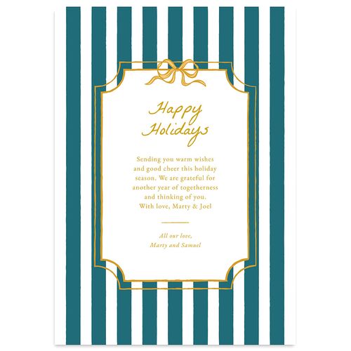 Vintage Bow Frame Holiday Cards Deep Lake Signature Blank