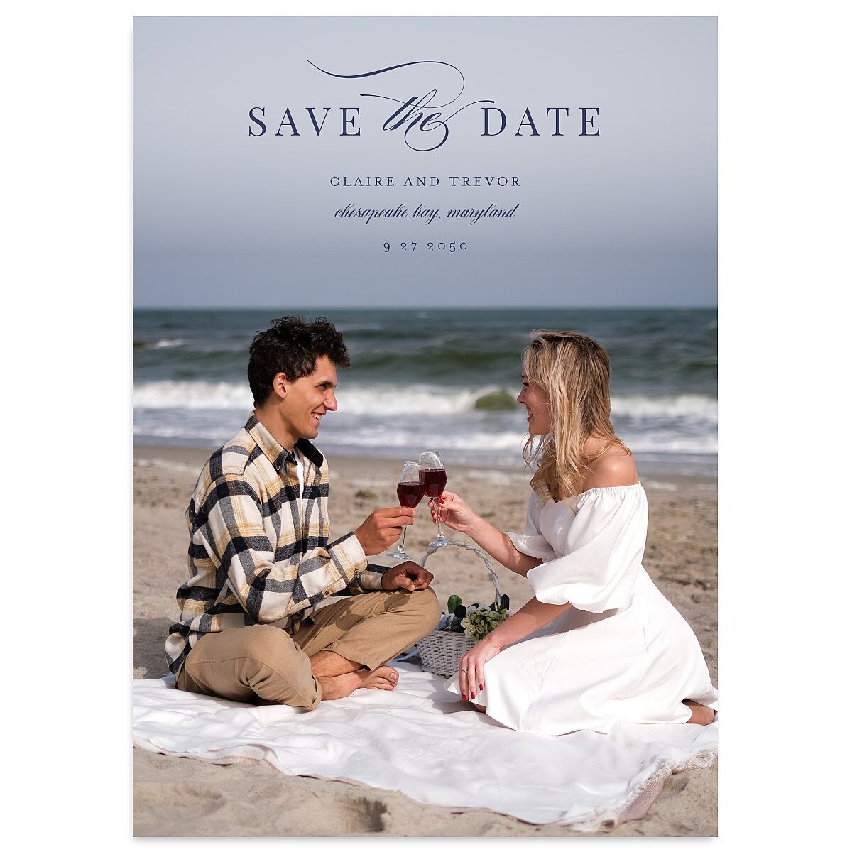 Elegant Lighthouse Save The Date Cards