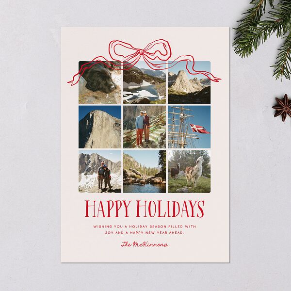 Tied With A Bow Gift Gallery Holiday Cards Scarlet Signature Blank Standard