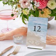 Beach Monogram Table Numbers Baby Blue Signature