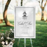 Classic Champagne with Bows Standard Direction Sign Large Pure White Standard Indoor Foam Core L Direction