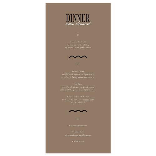 Wavy Frame Photo Menus Mocha Signature