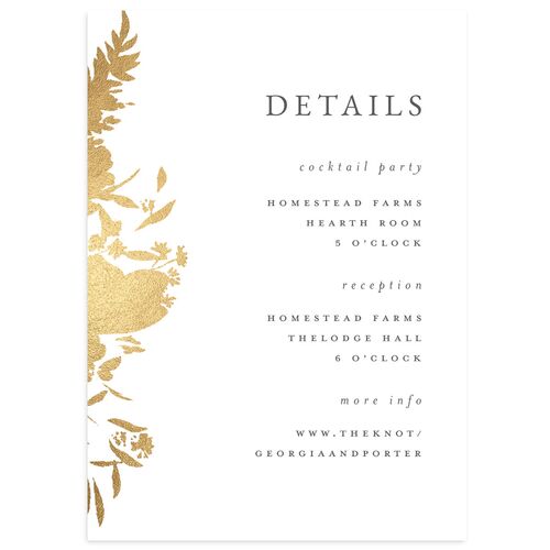 Glistening Garden Wedding Enclosure Cards Gold Linen Signature