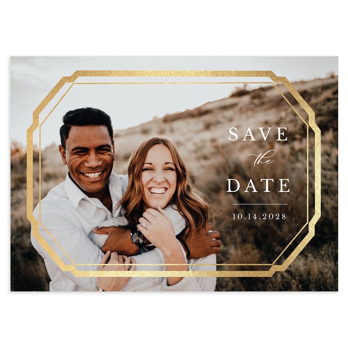 Eucalyptus Frame Foil Save The Date Cards