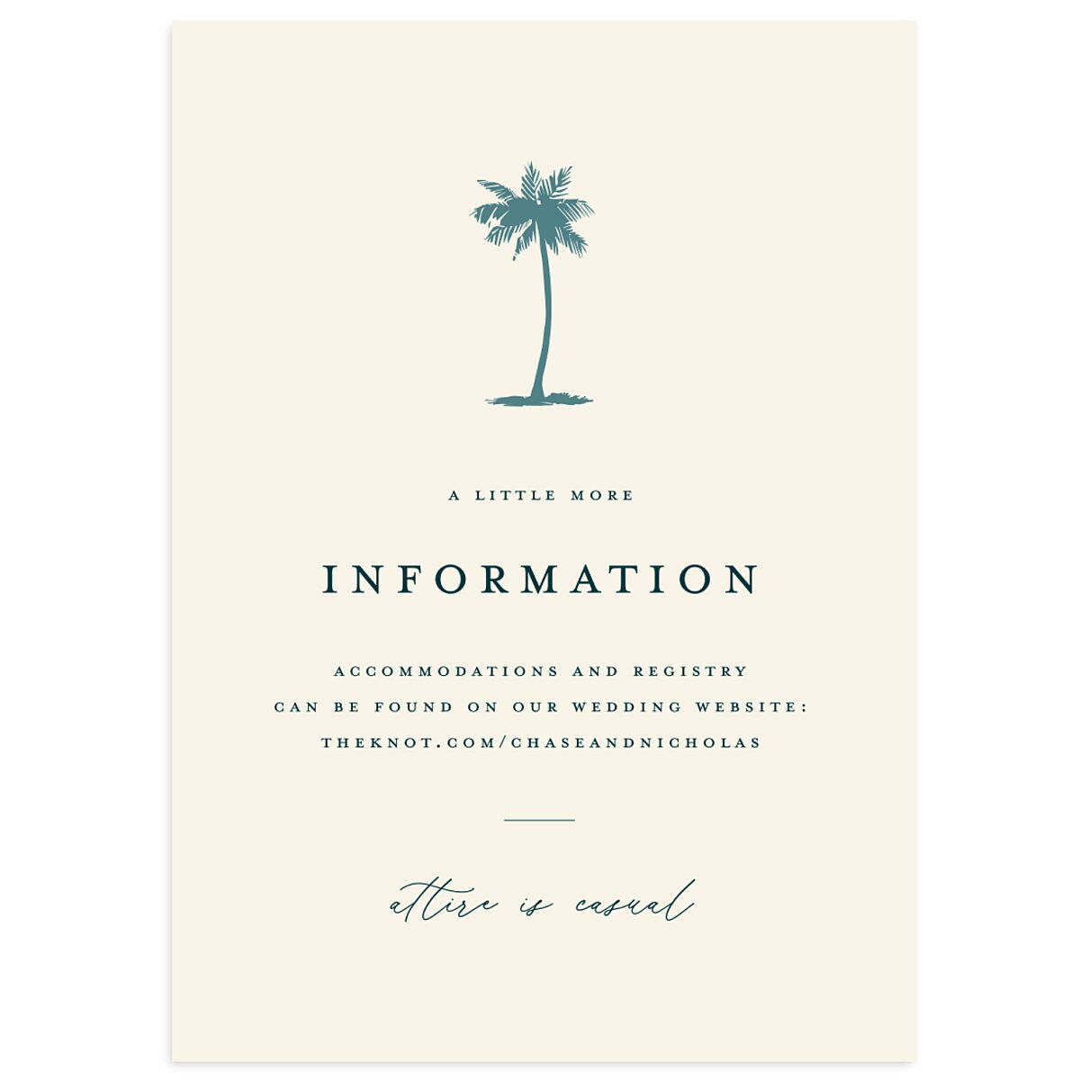 Palm Tree Icon Wedding Enclosure Cards