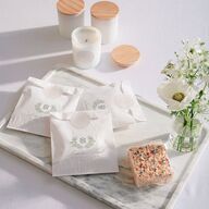Luxury Floral Monogram Wedding Day Paper Favor Bags Cotton White Wax-Lined Food Safe Paper