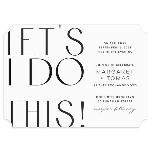Real Talk Wedding Invitations Cotton Signature Blank No Ticket