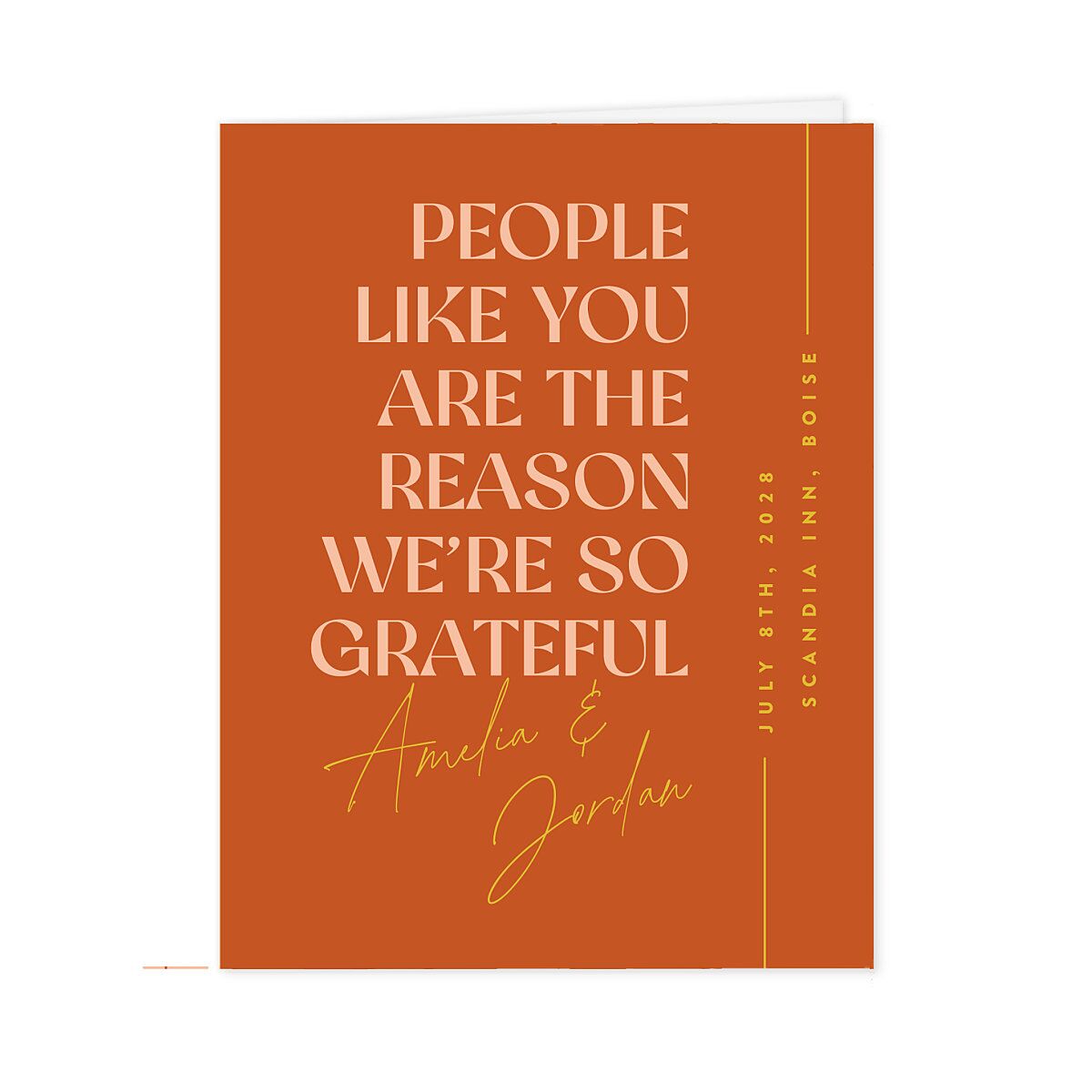 Wedding of the Century Thank You Cards
