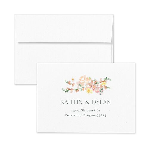 Pastel Flower Arch Response Card Envelopes White Daffodil Return Address Signature Standard