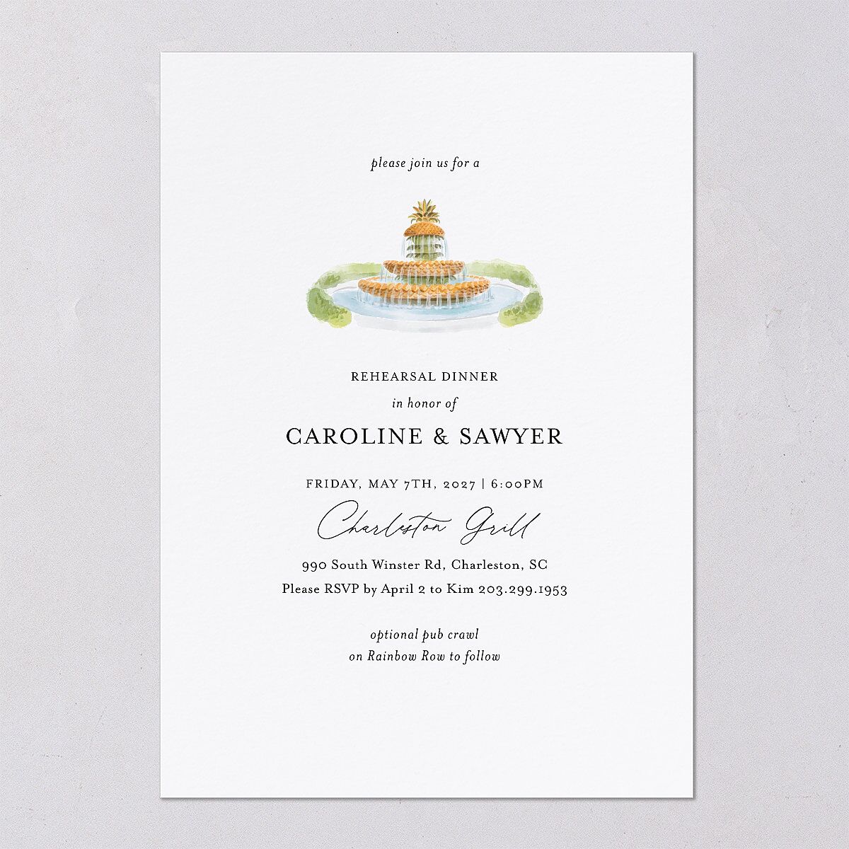 Charming Charleston Rehearsal Dinner Invitations — view 6