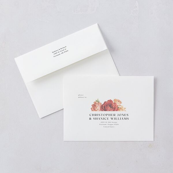 Vintage Awkward Photo Hearts Save The Date Card Envelopes White Barely Peach Both Recipient and Return Addresses Signature Standard
