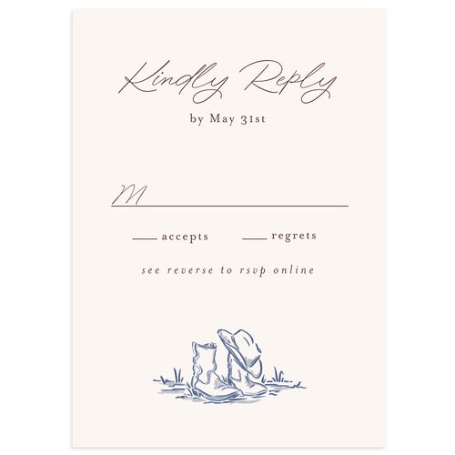 Western Wild Horses Wedding Response Cards Royal Blue Signature Standard