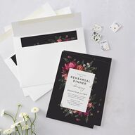 Blooming Botanical Rehearsal Dinner Invitations Midnight Signature Blank Standard