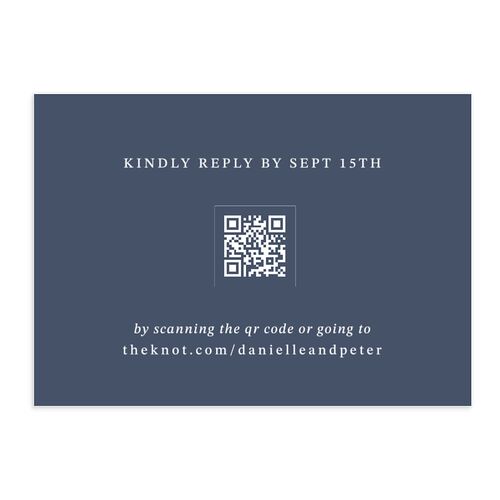 Photo Vow QR Code RSVP Cards Midnight Navy Signature Standard