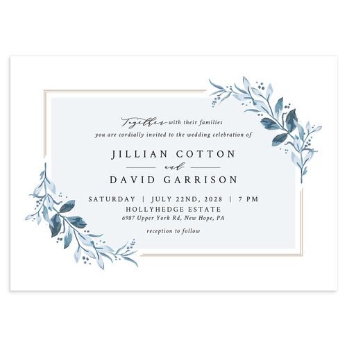 Classic Greenery Wedding Invitations Ocean Signature Blank No Standard