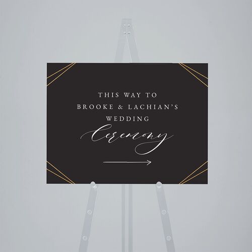 Elegant Hydrangea Standard Direction Sign Medium Charcoal Standard Indoor Foam Core M Direction