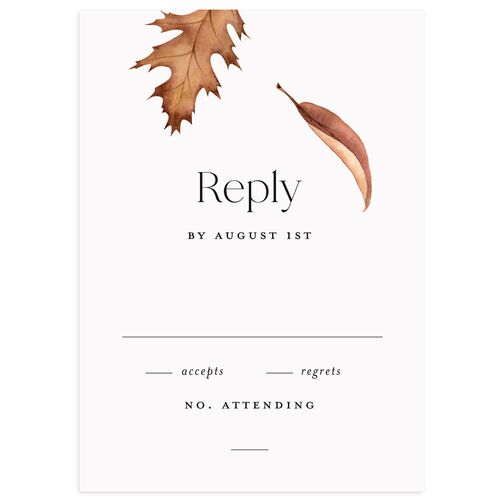 Falling Leaves Wedding Response Cards Charcoal Signature Standard