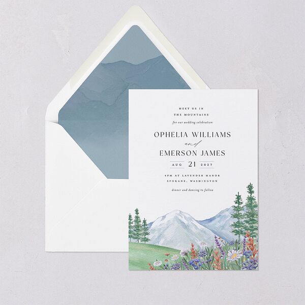 Mountain Wildflowers Euro Envelope Liners Dusty Blue Luxe