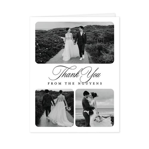 Modern Classic Picture Portrait Thank You Cards Pure White