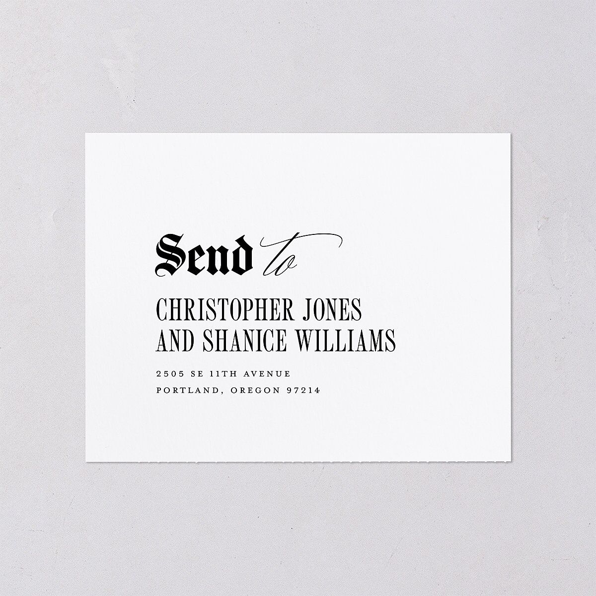 Til Death Gothic Photo All-in-One Wedding Invitations Sand Signature Light Both Recipient and Return Addresses No