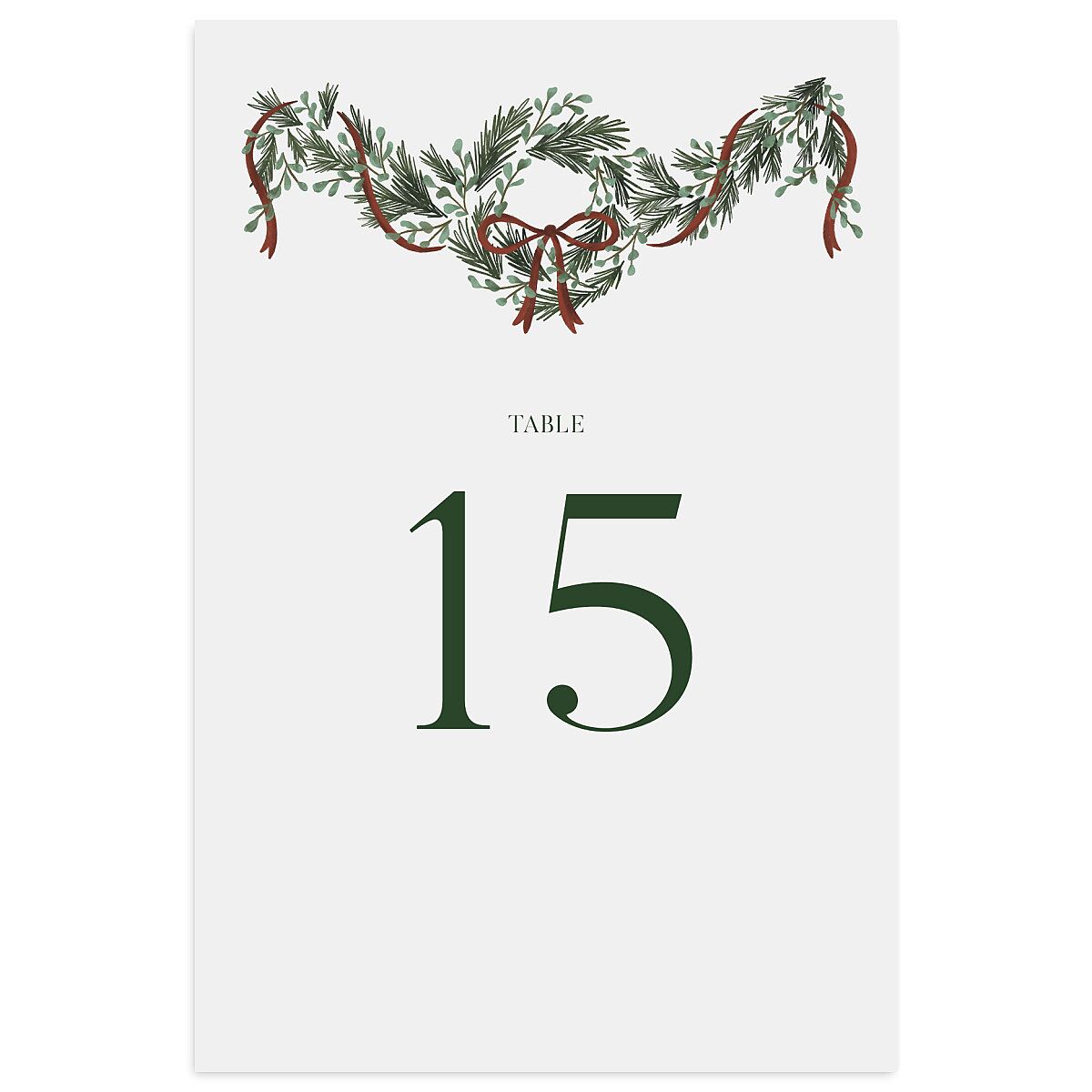 Festive Garland Table Numbers
