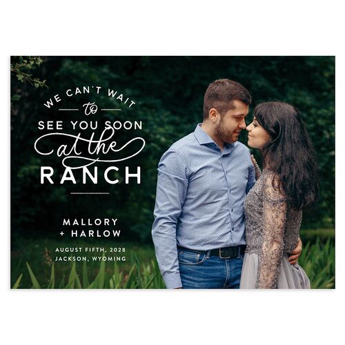 Western Denim Save The Date Cards Champagne Signature smooth Blank No Standard